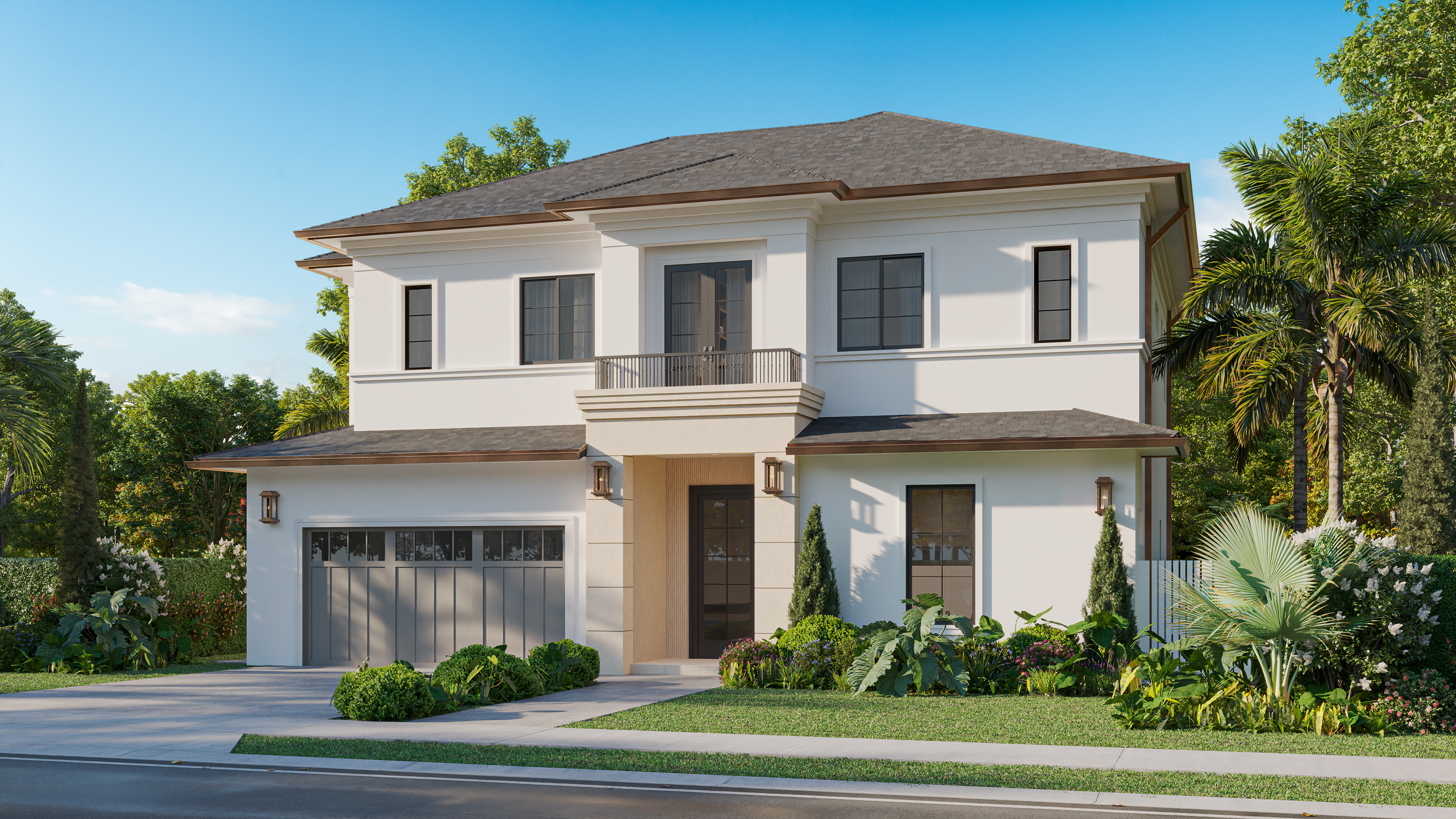 Architectural rendering of a Palm Beach area residence in development